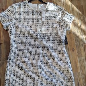 NY&Company tweed pearl neck shift dress - size XL
